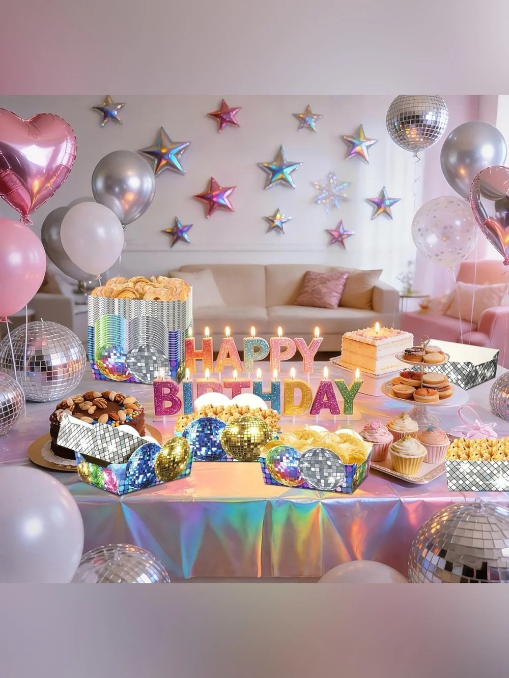 Disco Ball Snack Box Party Tray - Multicolor